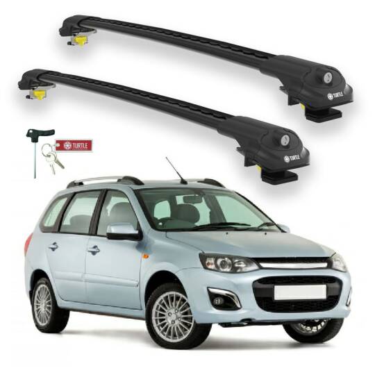 TURTLE Fits Lada Kalina Sw 2013-2018 Roof Rack Air1 Black