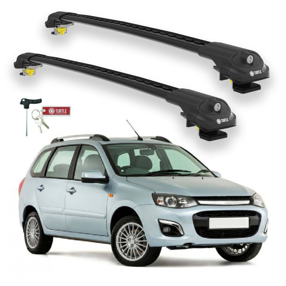 TURTLE Fits Lada Kalina Sw 2013-2018 Roof Rack Air1 Black - 1