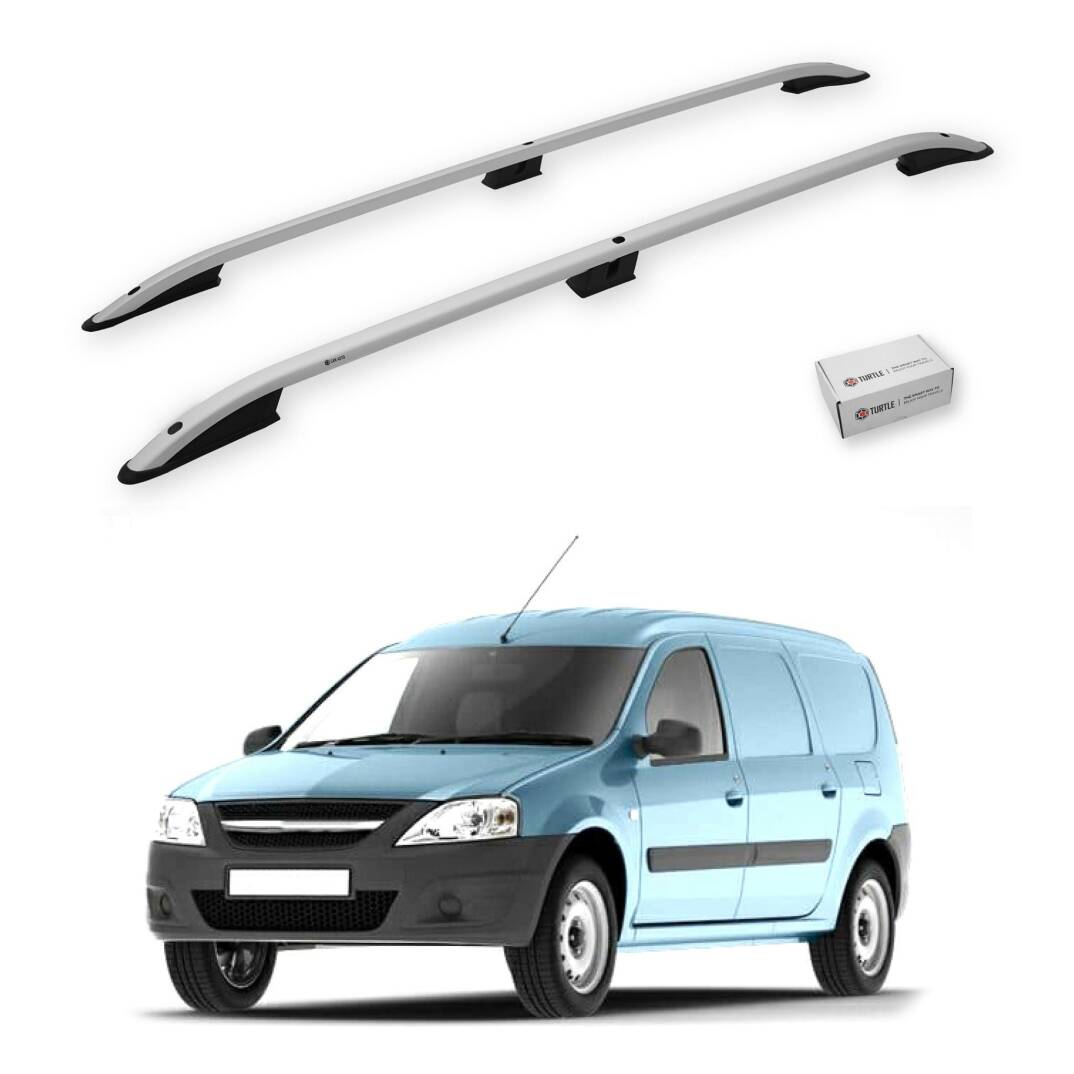 TURTLE Fits Lada Largus 2012-2020 Roof Rail Crown Silver - 1