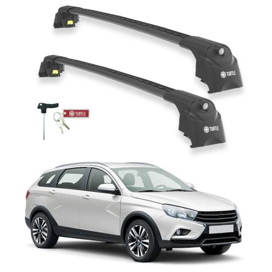 TURTLE Fits Lada Vesta Sw 2017-2025 Roof Rack Air2 Black