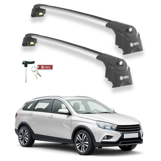 TURTLE Fits Lada Vesta Sw 2017-2025 Roof Rack Air2 Silver