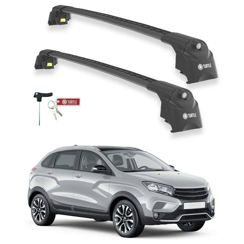TURTLE Fits Lada Xray 2015-2023 Roof Rack Air2 Black - 1