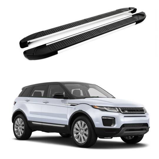 TURTLE Fits Land Rover Range Rover Evoque (L538) 2011-2018 Side Step Another Silver