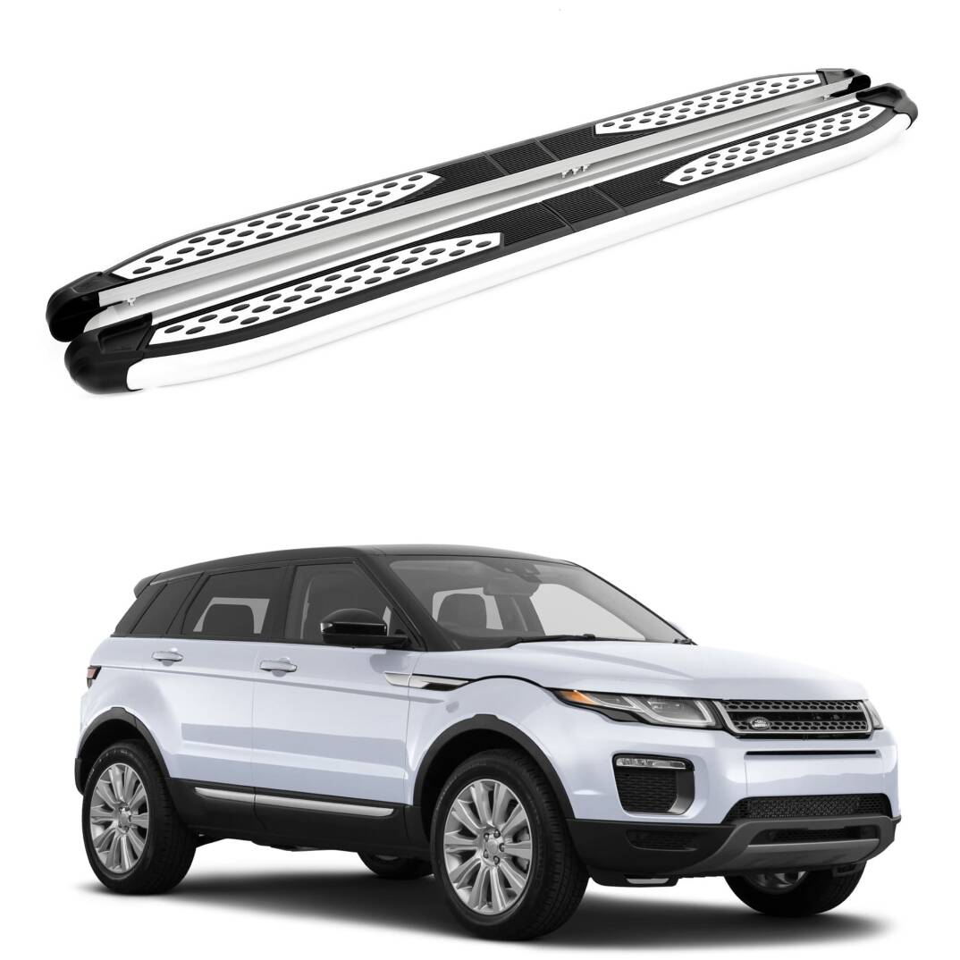 TURTLE Fits Land Rover Range Rover Evoque (L538) 2011-2018 Side Step Plus Silver - 1