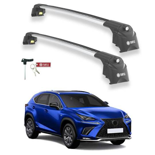 TURTLE Fits Lexus Nx (Az10) 2015-2021 Roof Rack Air2 Silver