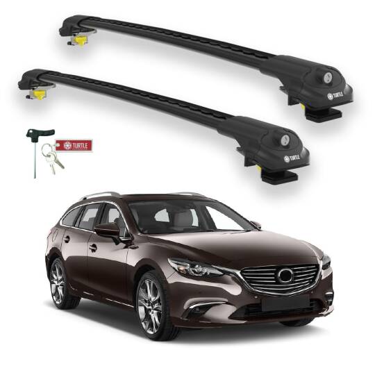 TURTLE Fits Mazda 6 (Gj1/Gl) 2013-2022 Roof Rack Air1 Black