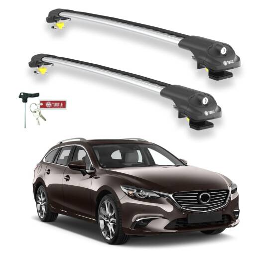 TURTLE Fits Mazda 6 (Gj1/Gl) 2013-2022 Roof Rack Air1 Silver