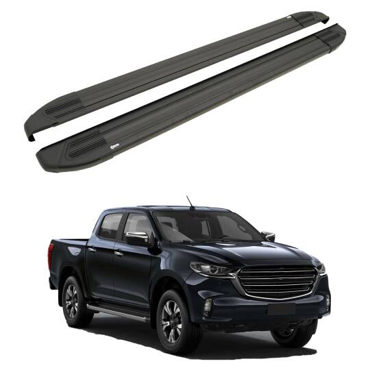 TURTLE Fits Mazda Bt-50 (Up/Ur) 2011-2019 Side Step Brillant Black