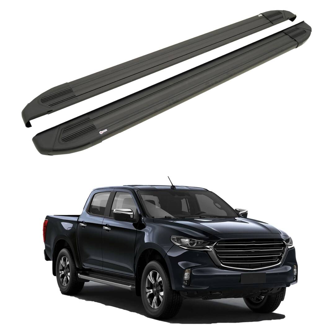 TURTLE Fits Mazda Bt-50 (Up/Ur) 2011-2019 Side Step Brillant Black - 1