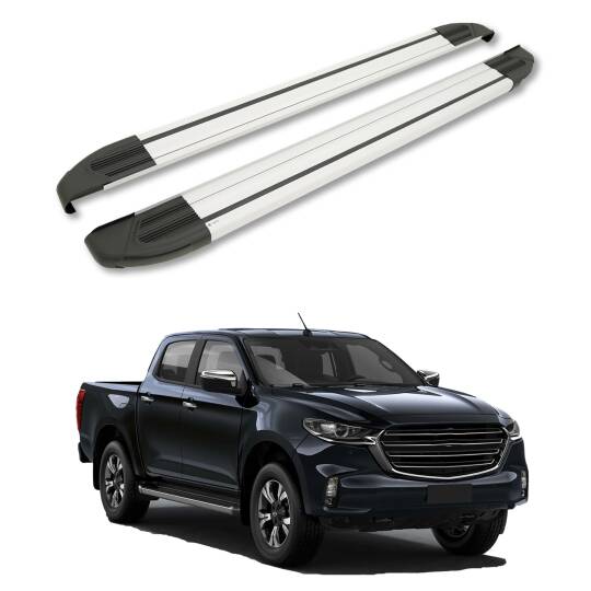 TURTLE Fits Mazda Bt-50 (Up/Ur) 2011-2019 Side Step Brillant Silver