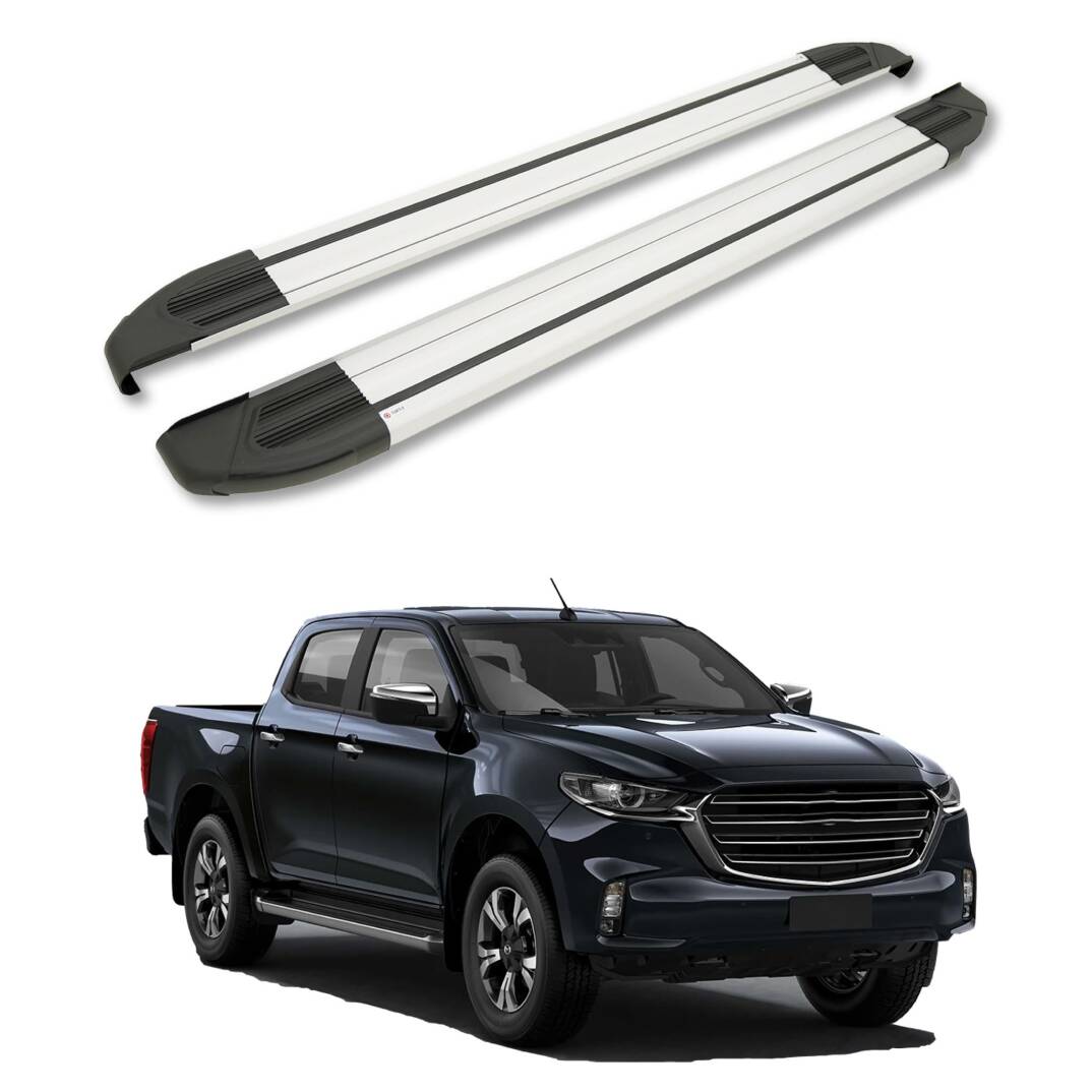 TURTLE Fits Mazda Bt-50 (Up/Ur) 2011-2019 Side Step Brillant Silver - 1