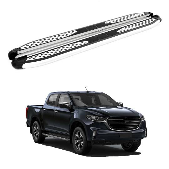 TURTLE Fits Mazda Bt-50 (Up/Ur) 2011-2019 Side Step Plus Silver