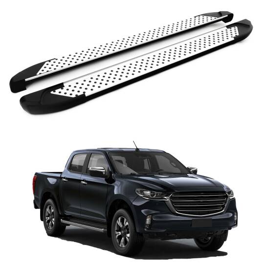 TURTLE Fits Mazda Bt-50 (Up/Ur) 2011-2019 Side Step Sapphire V1 Silver