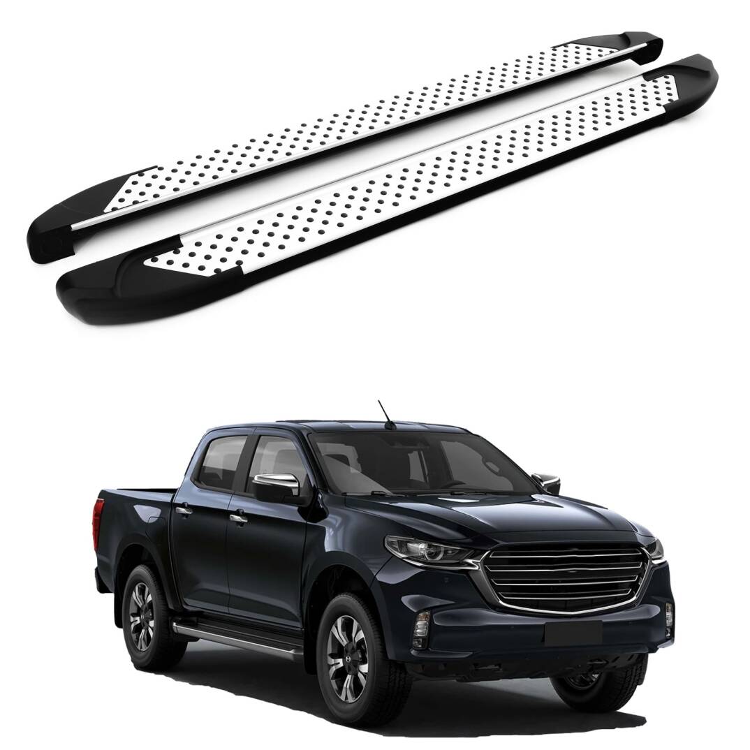 TURTLE Fits Mazda Bt-50 (Up/Ur) 2011-2019 Side Step Sapphire V1 Silver - 1