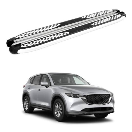TURTLE Fits Mazda Cx-5 (Ke) 2012-2016 Side Step Plus Silver