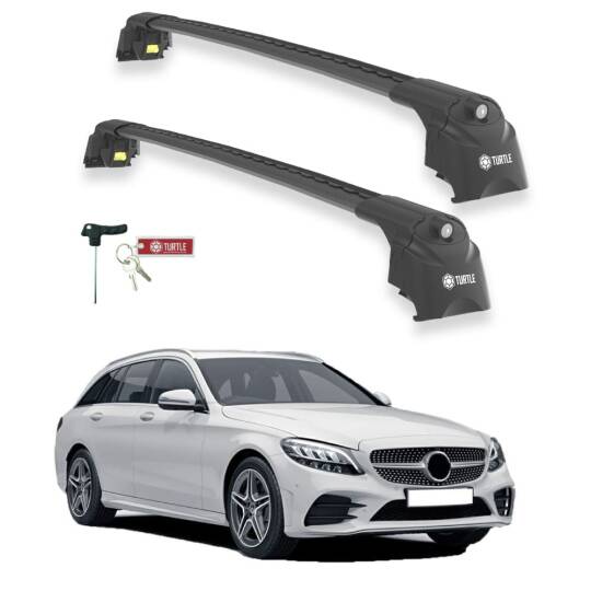 TURTLE Fits Mercedes-Benz C-Class (S205) 2015-2021 Roof Rack Air2 Black