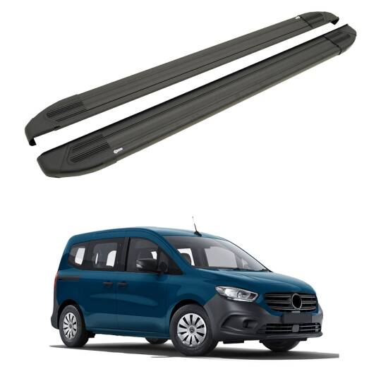 TURTLE Fits Mercedes-Benz Citan 2012-2021 / Mwb Side Step Brillant Black