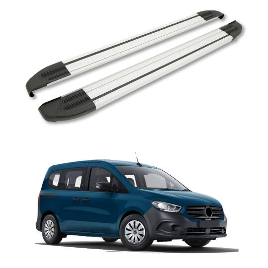 TURTLE Fits Mercedes-Benz Citan 2012-2021 / Swb Side Step Brillant Silver