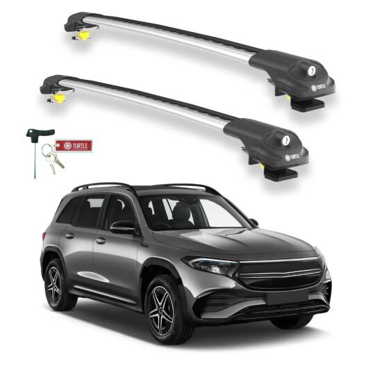 TURTLE Fits Mercedes-Benz Eqb (X243) 2021-2025 Roof Rack Air1 Silver