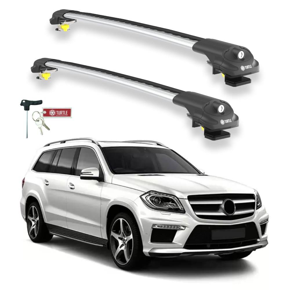 TURTLE Fits Mercedes-Benz Gl-Class (X166) 2013-2019 Roof Rack Air1 Silver - 1