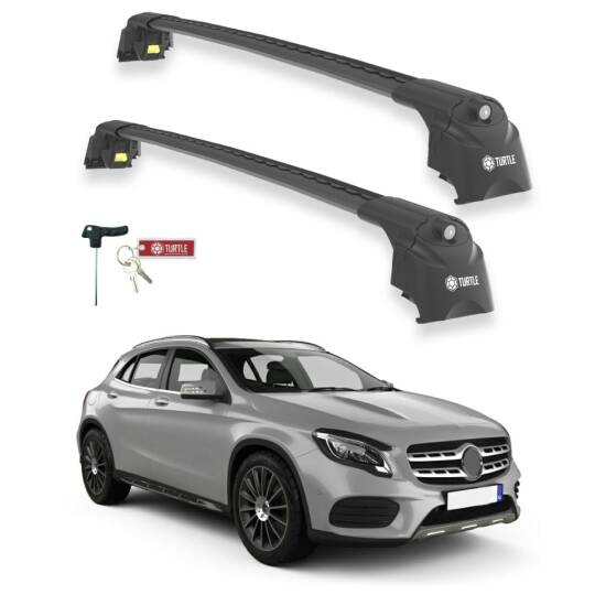 TURTLE Fits Mercedes-Benz Gla-Class (X156) 2014-2019 Roof Rack Air2 Black