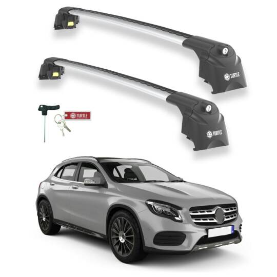 TURTLE Fits Mercedes-Benz Gla-Class (X156) 2014-2019 Roof Rack Air2 Silver