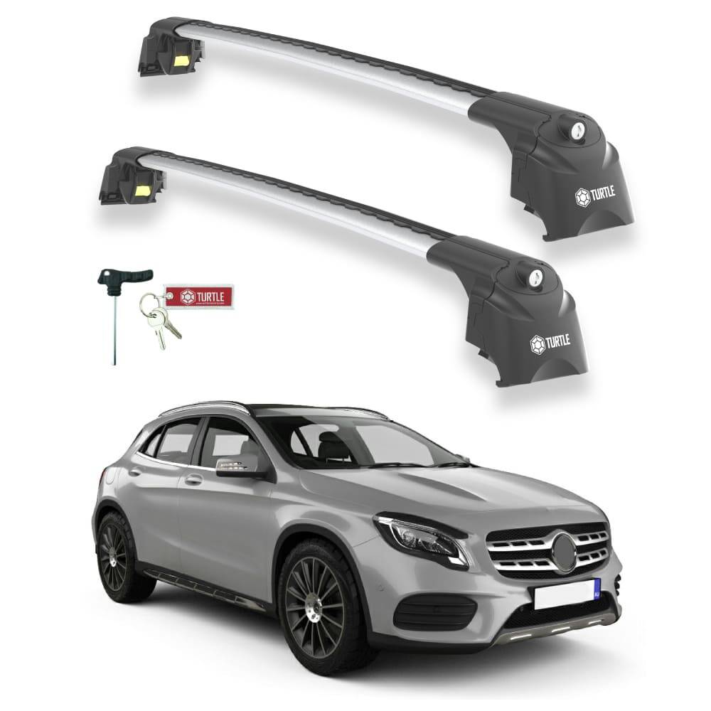 TURTLE Fits Mercedes-Benz Gla-Class (X156) 2014-2019 Roof Rack Air2 Silver - 1