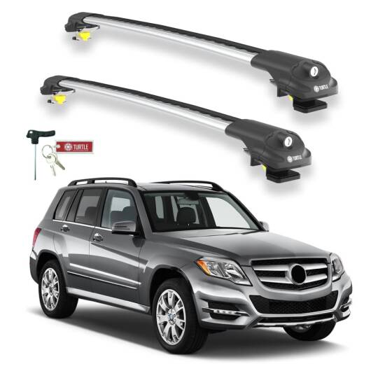 TURTLE Fits Mercedes-Benz Glk-Class (X204) 2009-2015 Roof Rack Air1 Silver