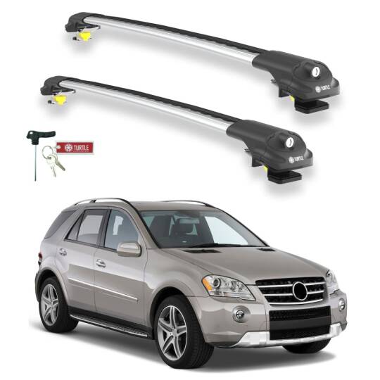 TURTLE Fits Mercedes-Benz M-Class (Ml-W164) 2006-2011 Roof Rack Air1 Silver