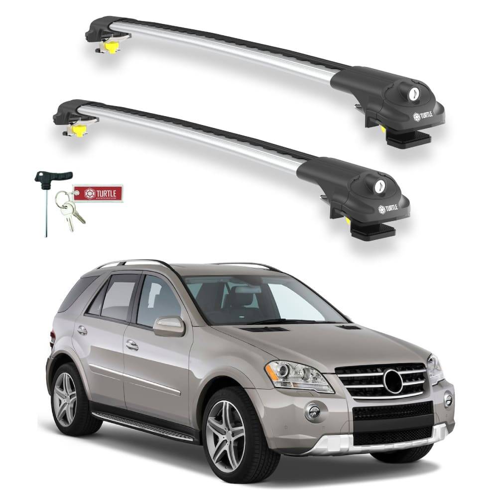 TURTLE Fits Mercedes-Benz M-Class (Ml-W164) 2006-2011 Roof Rack Air1 Silver - 1