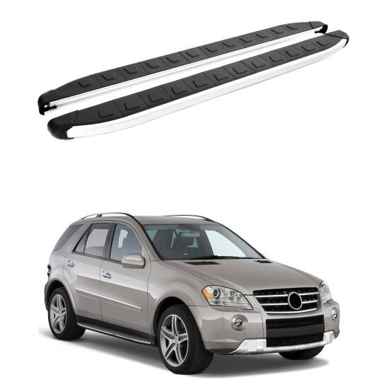 TURTLE Fits Mercedes-Benz M-Class (Ml-W164) 2006-2011 Side Step Alyans Silver