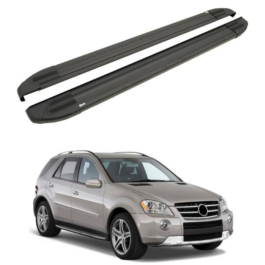 TURTLE Fits Mercedes-Benz M-Class (Ml-W164) 2006-2011 Side Step Brillant Black