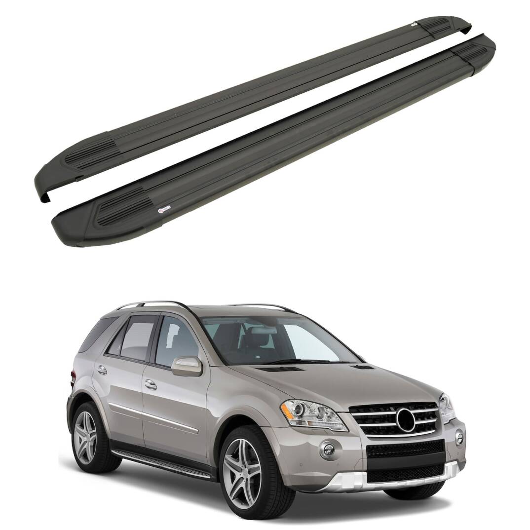TURTLE Fits Mercedes-Benz M-Class (Ml-W164) 2006-2011 Side Step Brillant Black - 1