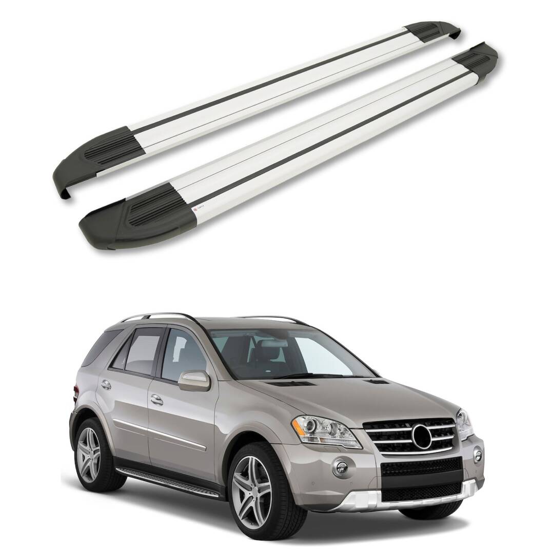 TURTLE Fits Mercedes-Benz M-Class (Ml-W164) 2006-2011 Side Step Brillant Silver - 1