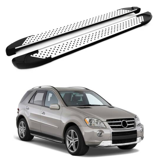 TURTLE Fits Mercedes-Benz M-Class (Ml-W164) 2006-2011 Side Step Sapphire V1 Silver