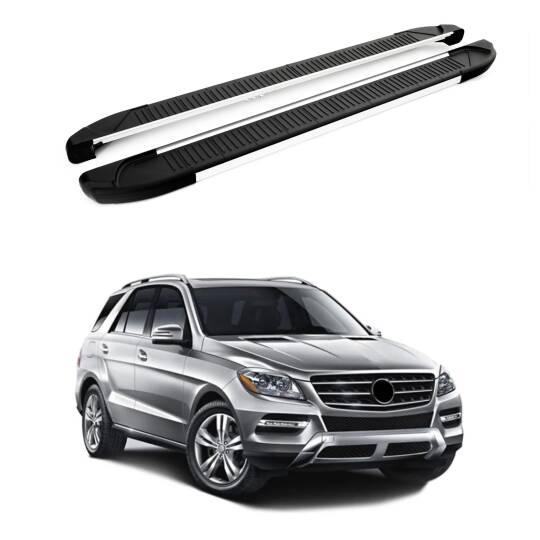TURTLE Fits Mercedes-Benz M-Class (Ml-W166) 2012-2019 Side Step Another Silver
