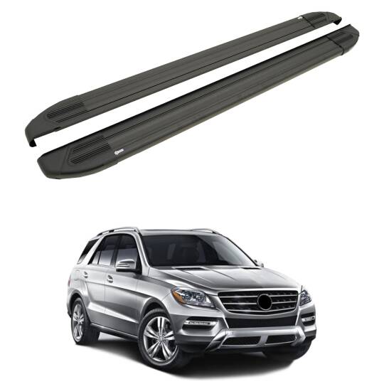 TURTLE Fits Mercedes-Benz M-Class (Ml-W166) 2012-2019 Side Step Brillant Black