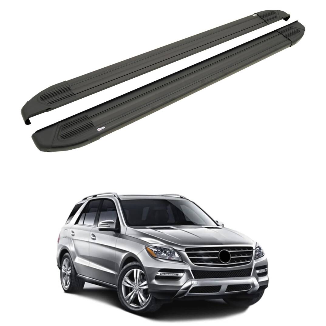TURTLE Fits Mercedes-Benz M-Class (Ml-W166) 2012-2019 Side Step Brillant Black - 1