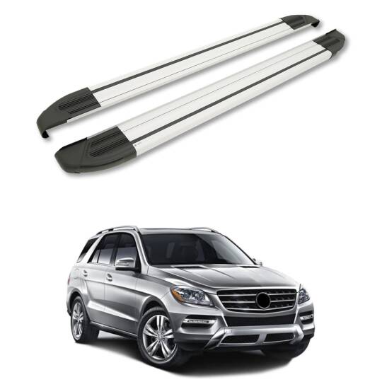 TURTLE Fits Mercedes-Benz M-Class (Ml-W166) 2012-2019 Side Step Brillant Silver