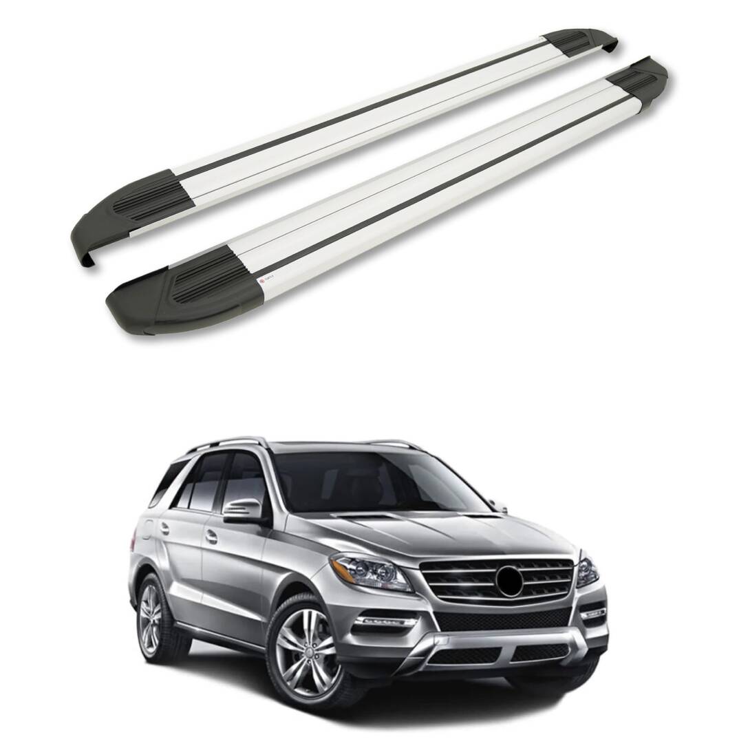 TURTLE Fits Mercedes-Benz M-Class (Ml-W166) 2012-2019 Side Step Brillant Silver - 1