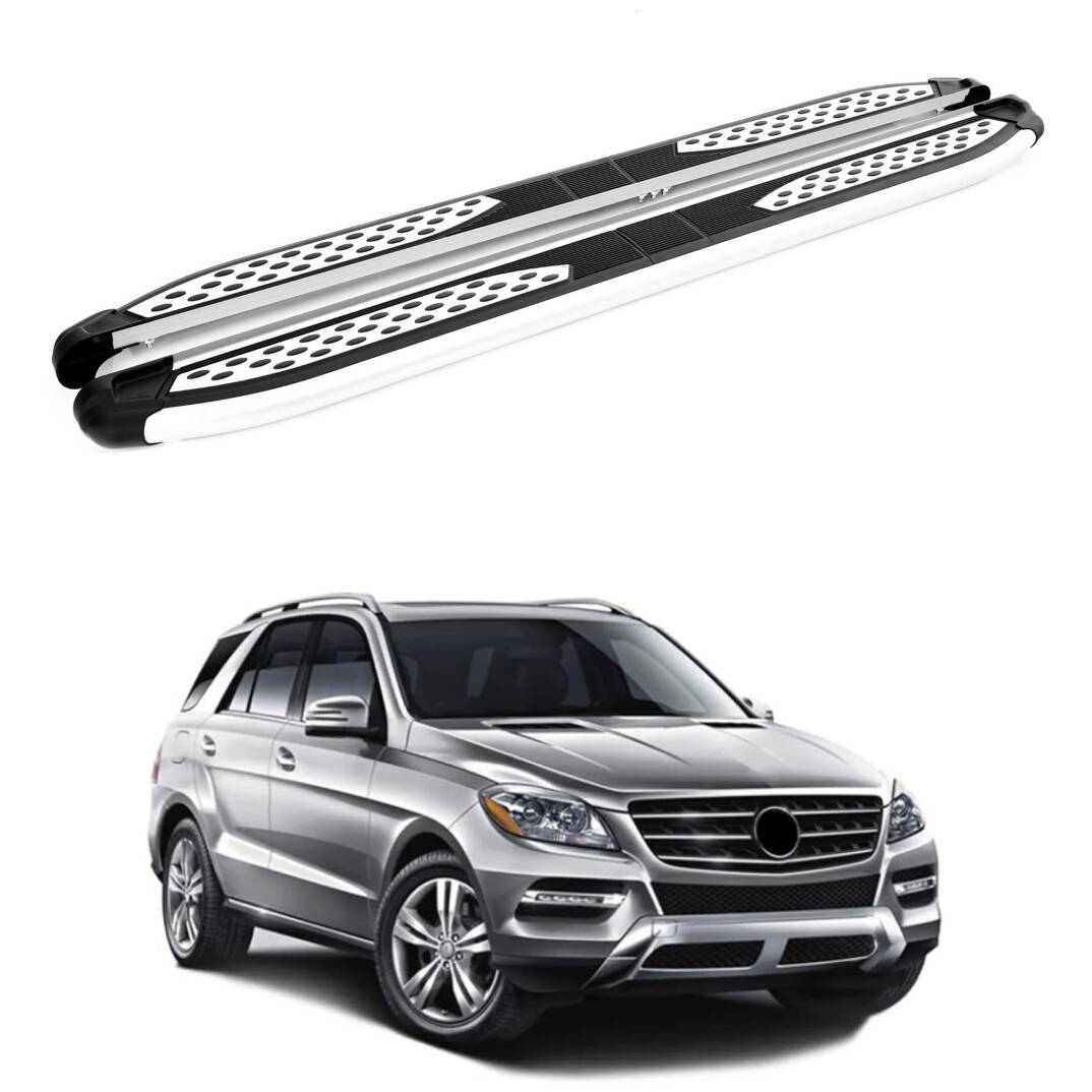 TURTLE Fits Mercedes-Benz M-Class (Ml-W166) 2012-2019 Side Step Plus Silver - 1
