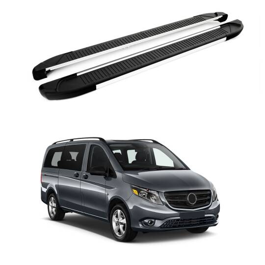 TURTLE Fits Mercedes-Benz Metris (W447) 2015-2025 / Exlwb Side Step Another Silver
