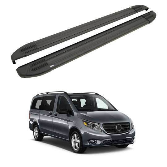 TURTLE Fits Mercedes-Benz Metris (W447) 2015-2025 / Exlwb Side Step Brillant Black