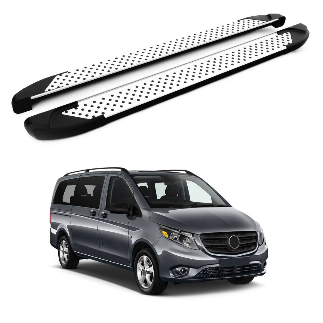TURTLE Fits Mercedes-Benz Metris (W447) 2015-2025 / Exlwb Side Step Sapphire V1 Silver - 1