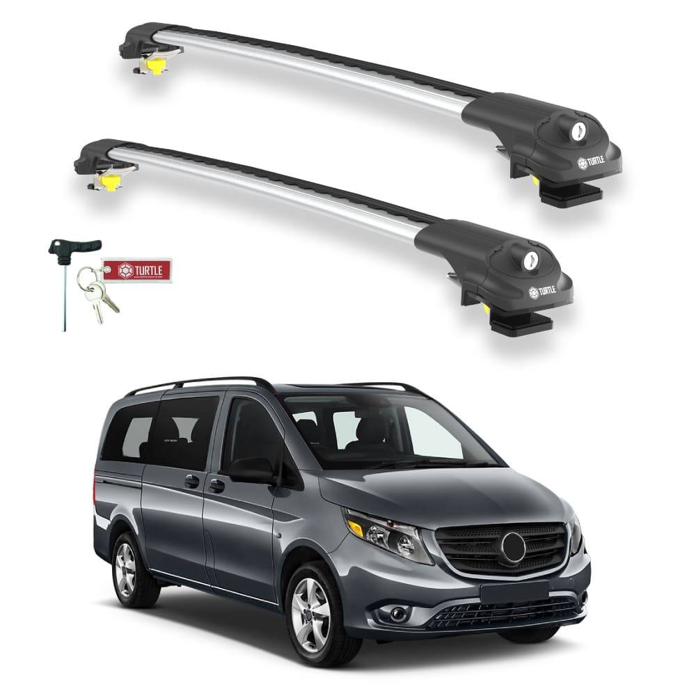 TURTLE Fits Mercedes-Benz Metris (W447) 2015-2025 Roof Rack Air1 Silver - 1
