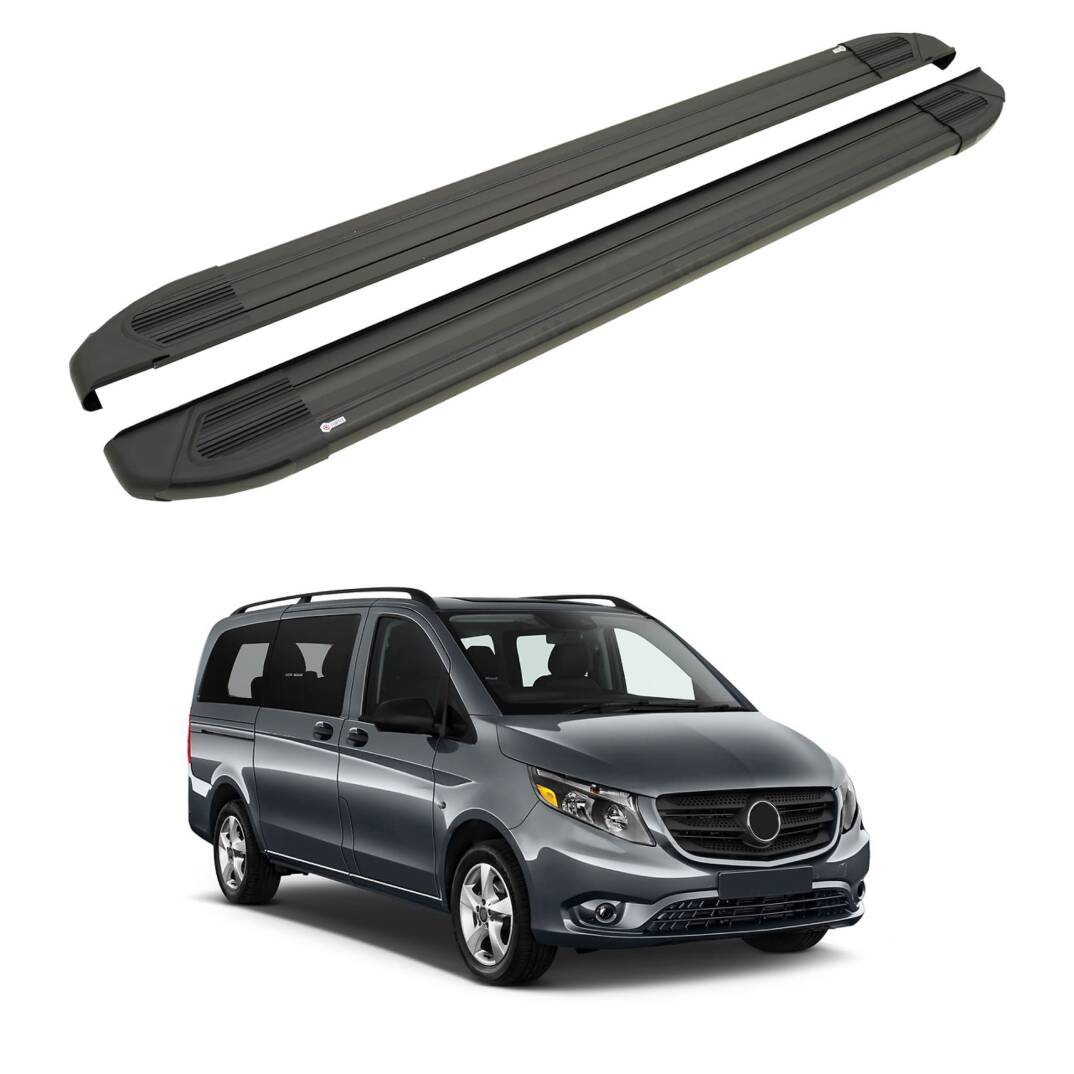 TURTLE Fits Mercedes-Benz Metris (W447) 2015-2025 / Swb Side Step Brillant Black - 1