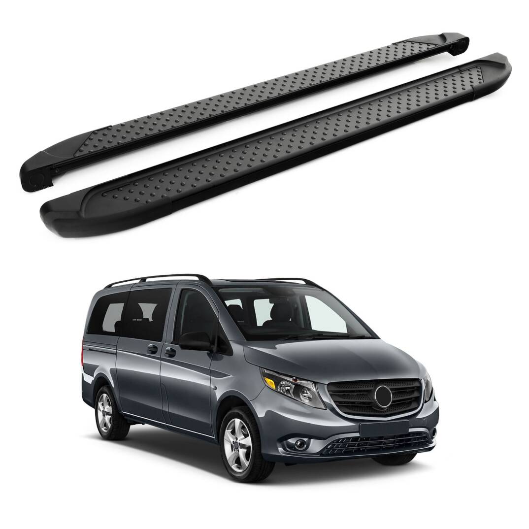 TURTLE Fits Mercedes-Benz Metris (W447) 2015-2025 / Swb Side Step Sapphire V1 Black - 1