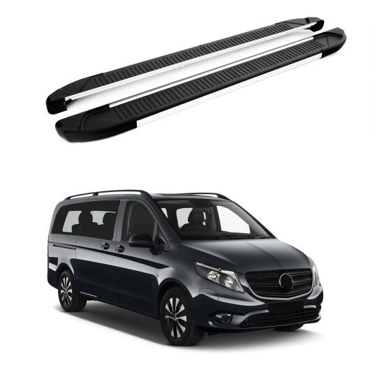TURTLE Fits Mercedes-Benz Tourmalineer (W447) 2015-2025 / Exlwb Side Step Another Silver
