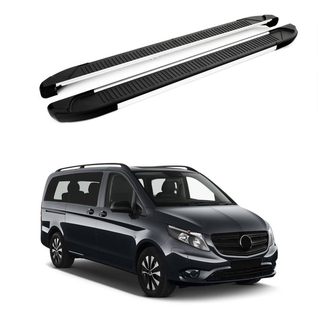 TURTLE Fits Mercedes-Benz Tourmalineer (W447) 2015-2025 / Exlwb Side Step Another Silver - 1