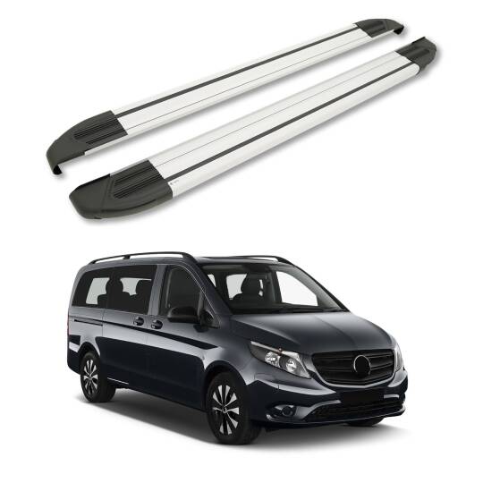 TURTLE Fits Mercedes-Benz Tourmalineer (W447) 2015-2025 / Exlwb Side Step Brillant Silver